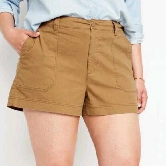 Old Navy Plus Size OG Chino High Rise Chino Shorts in Camel Brown Size 3X - Picture 1 of 11